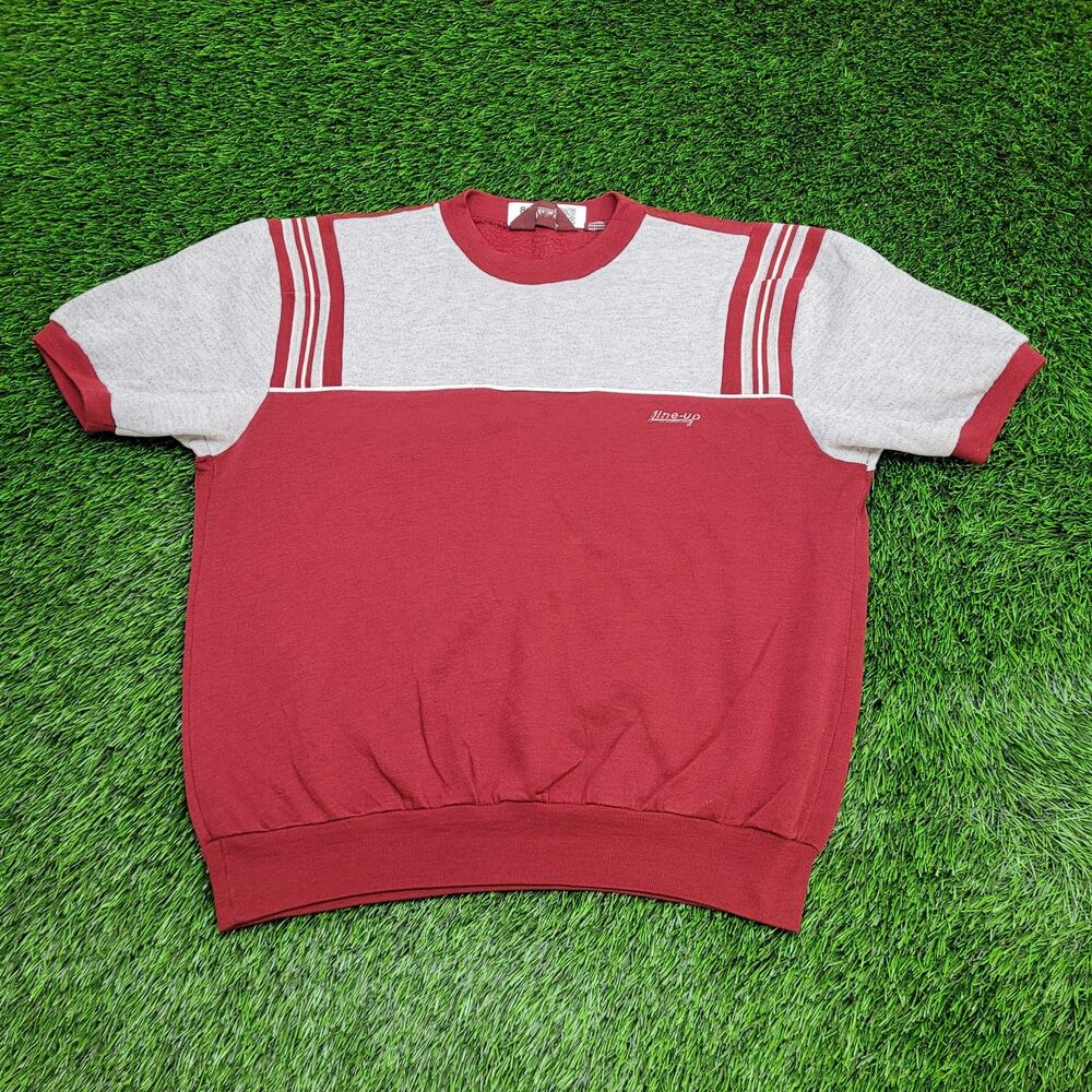 Vintage 90s Line-Up Colorblock Sweatshirt Women XL 23x24 Red